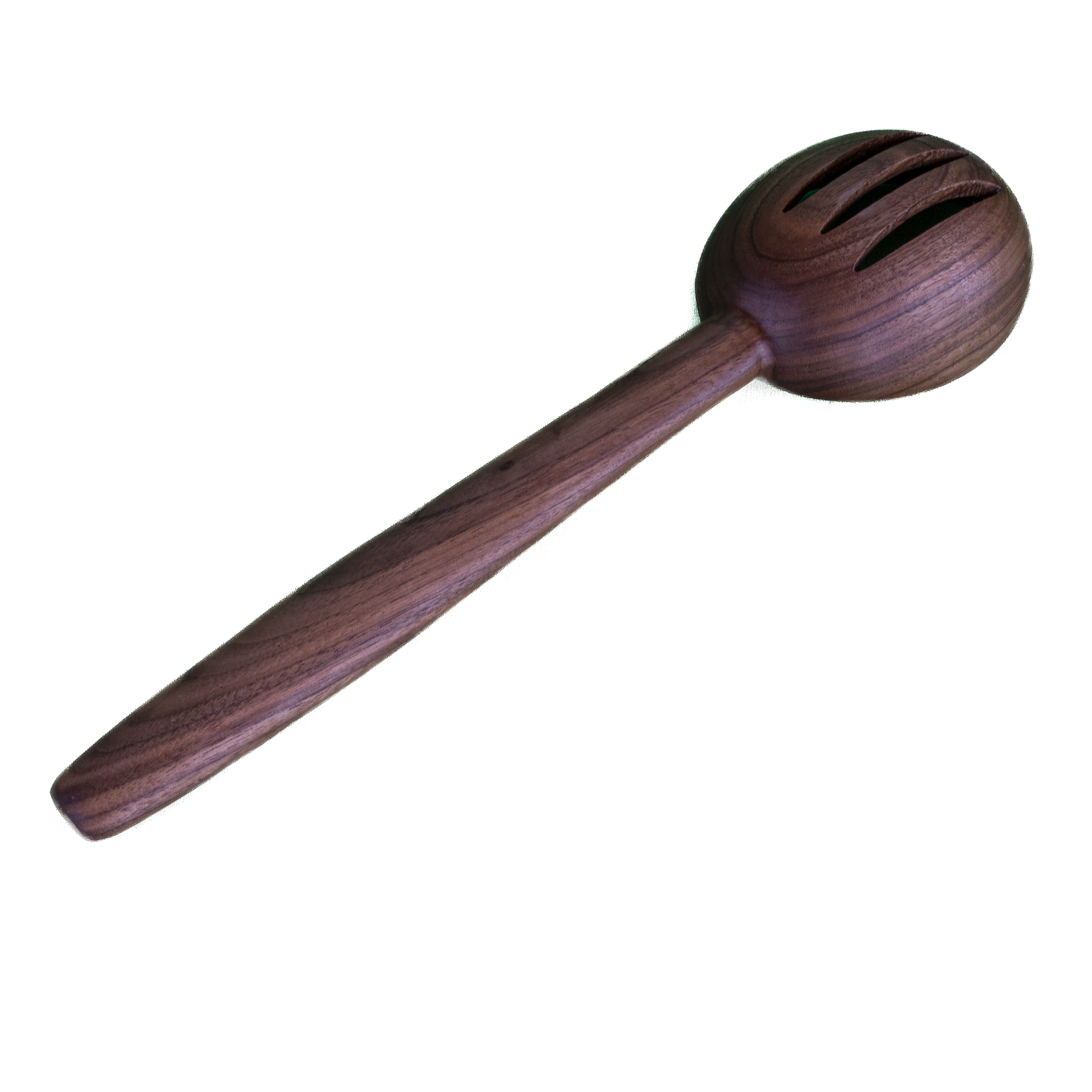 Large slotted wooden cooking spoon for draining and stirring